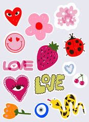 stickers coloridos en vectores