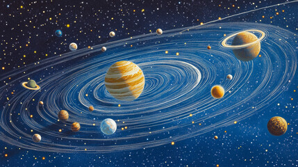 Obraz premium Solar System Planets Space Exploration Astronomy Science Artwork