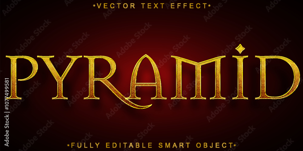 Poster pyramid vector fully editable smart object text effect