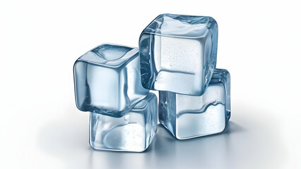 Ice cubes, isolated on white background