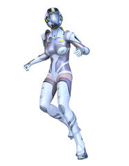 女性サイボーグ　3DCGレンダリング
