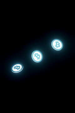 Floating Bitcoin Icons