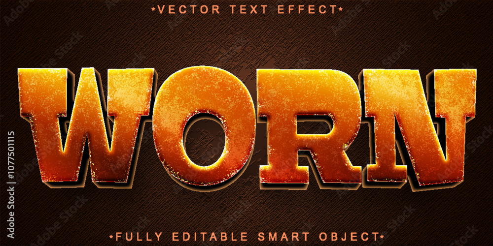 Poster worn vector fully editable smart object text effect