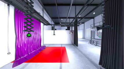 大きな窓があるリビングダイニング　3DCGレンダリング