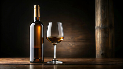 Wine bottle mockup glass drink black