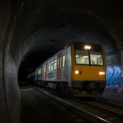 Obraz premium train in the tunnel