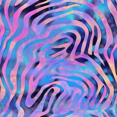 Zebra stripes with holographic colors, seamless pattern