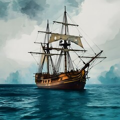 Fototapeta premium Pirate ship 