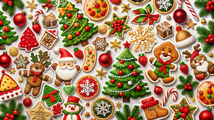 Merry Christmas celebration sticker festive vector isolated set white background
