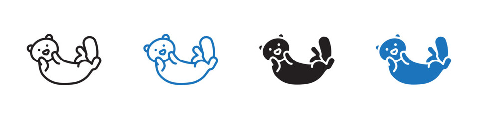 Baby bear icon Vector set outline