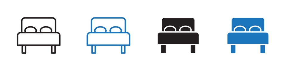 Bed icon Vector set outline