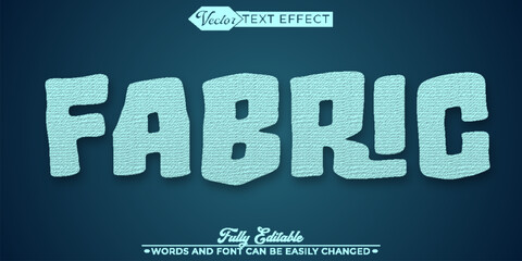 Blue Fabric Vector Editable Text Effect Template