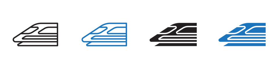 Bullet train icon Vector set outline