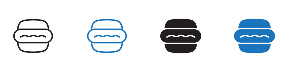 Burger icon Vector set outline