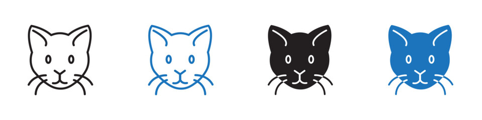 Cat icon Vector set outline