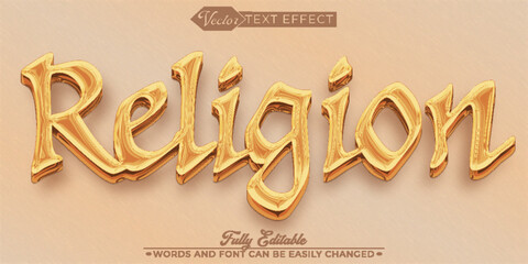 Luxury Shiny Religion Vector Editable Text Effect Template