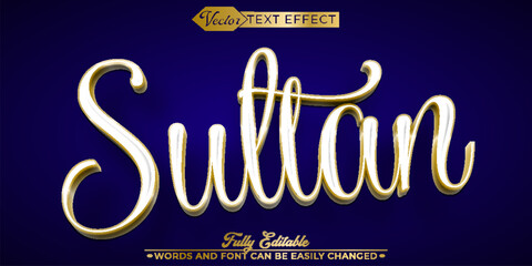 Fototapeta premium Golden Sultan Vector Editable Text Effect Template