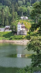 Elbe reservoir Spindler mill in the czech republic