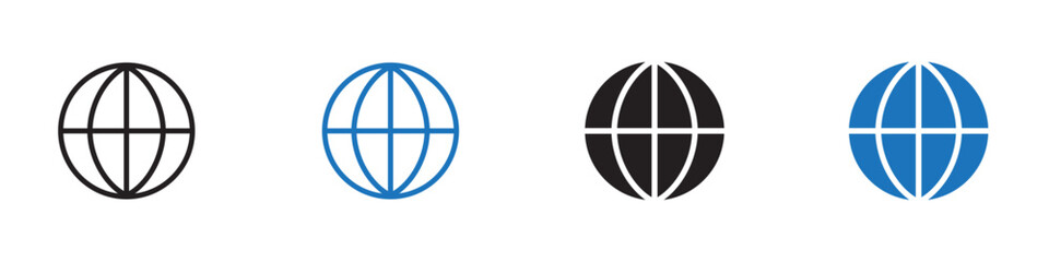 Globe icon Vector set outline