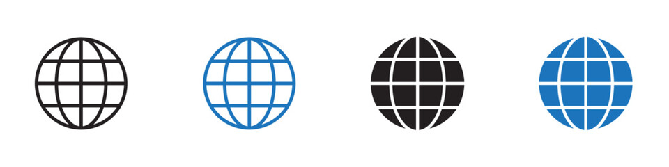 Globe icon Vector set outline