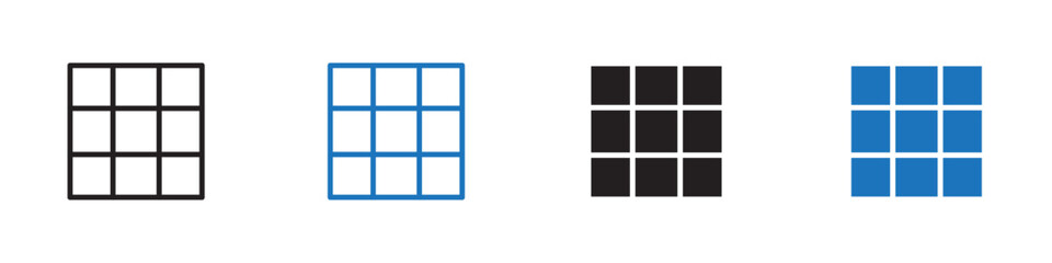 Grid icon Vector set outline
