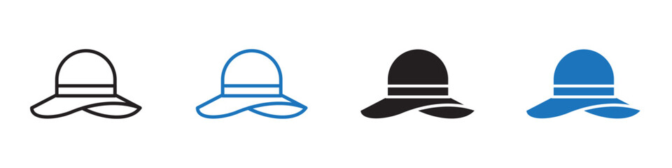 Hat icon Vector set outline