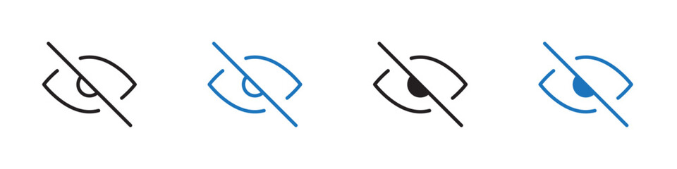 Hide preview icon Vector set outline