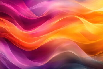 Fototapeta premium Abstract background with vibrant, flowing, wavy lines in shades of pink, orange, and yellow.