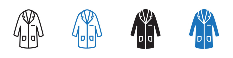 Lab coat icon Vector set outline