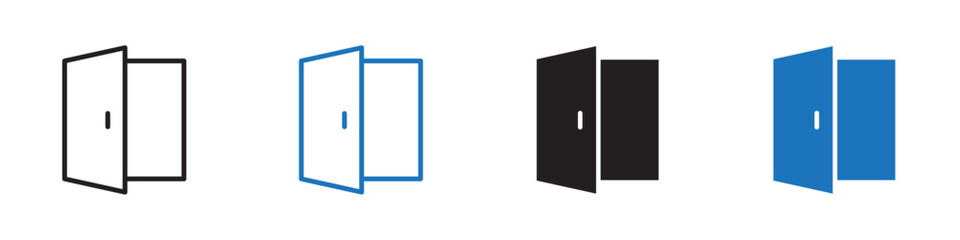 Pull door icon Vector set outline