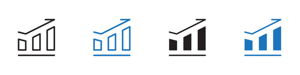 Profit chart icon Vector set outline