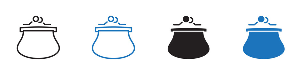 Purse icon Vector set outline