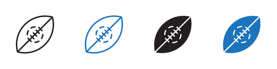 Rugby icon Vector set outline