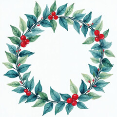 Fototapeta premium Christmas wreath with space for text
