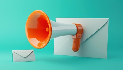 Newsletter Template Subscription Bundle Featuring Letter Envelope, Megaphone, And Registration Form For Email Business Marketing. Promotions And News Access. Web Button Mockup In 3d