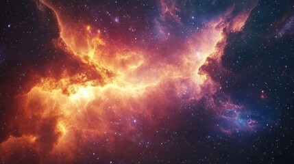 Fototapeta premium Nebula and Galaxies in Space with an Abstract Cosmic Background