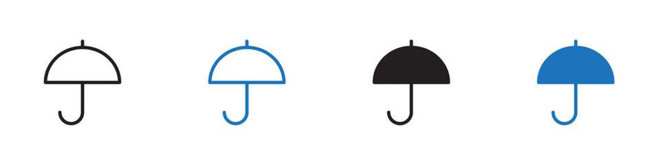 Umbrella icon Vector set outline
