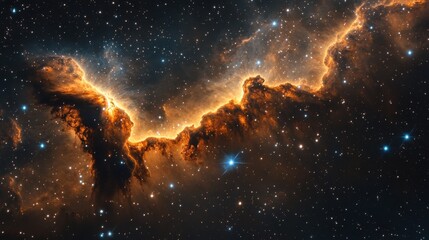 Nebula and Galaxies in Space with an Abstract Cosmic Background