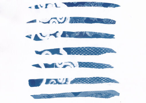 Striped cyanotype texture and pattern