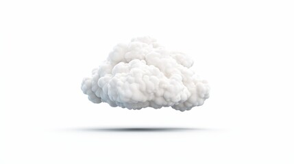 Isolated White Cloud on a Clean Background for Conceptual Use in Various Designs and Illustrations Related to Nature, Weather, and Imagination
