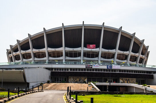 The National Theatre, Nigeria is the primary centre for the performing arts in Nigeria.  Recently renamed Wole Soyinka centre for Arts and Culture and creative arts. shot on 10 November 2024.