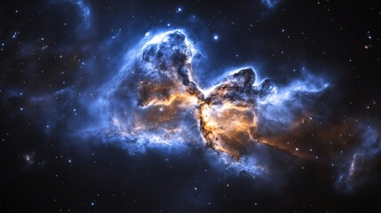 Naklejka premium Nebula and Galaxies in Space with an Abstract Cosmic Background