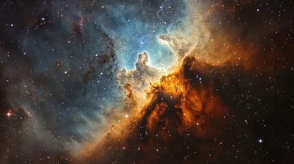 Fototapeta premium Nebula and galaxies in space. Abstract cosmos background