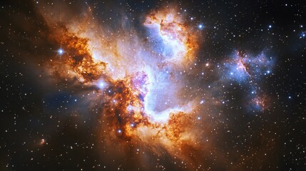 Fototapeta premium Nebula and galaxies in space. Abstract cosmos background