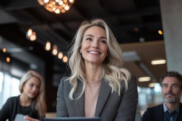 Fototapeta premium Confident Professional Engages in Business Meeting