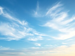 Obraz premium Blue Sky with White Cirrus Clouds