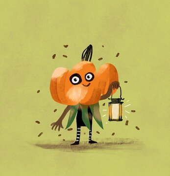CHILD DRESSED IN halloween COSTUME