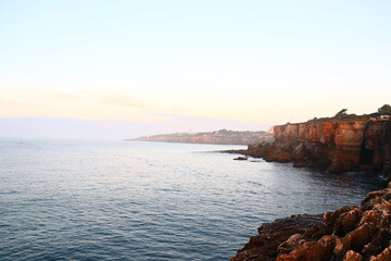 sunset over the coast