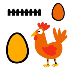 Easter chicken set birds pattern for wrapping paper and fabrics