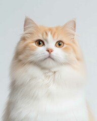 High-Resolution Realistic Portrait of a Persian Cat with Detailed Fur and Expressive Eyes

